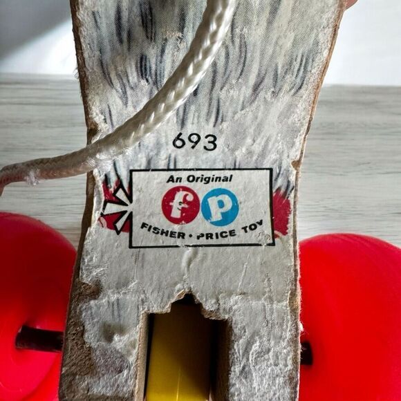 Little Snoopy Fischer Price Training Dog Wooden Toy 1965 - Picture 9 of 10